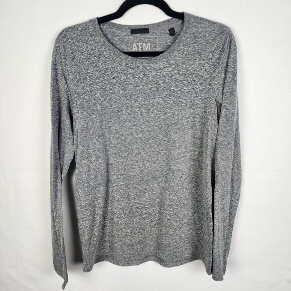 ATM Anthony Thomas Melillo Gray Casual Long Sleeve Tee Size Medium Cozy Soft - Picture 1 of 6
